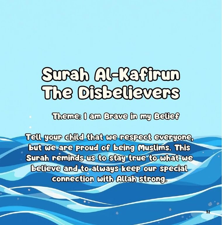 The introduction to Surah Al-Kafirun in My 4 Quls: being brave in your belief