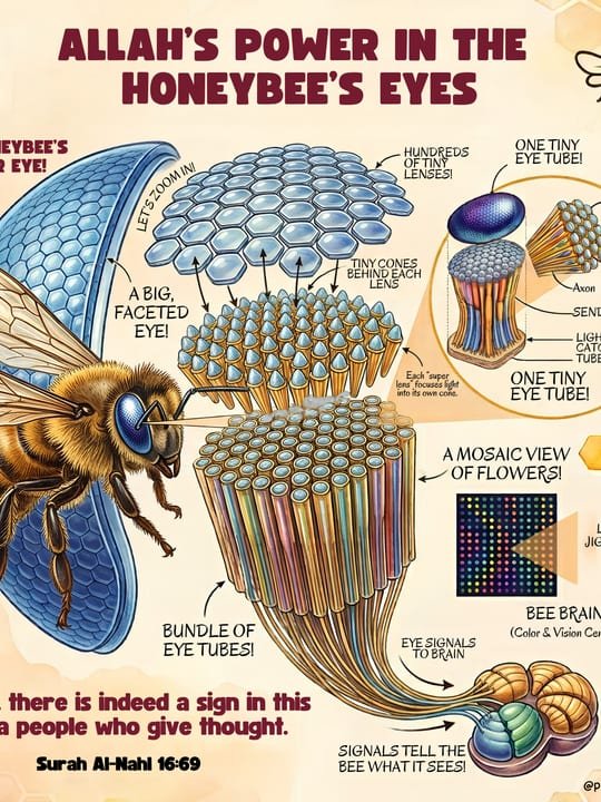 Allah’s power in the honeybee’s eyes, with Surah An-Nahl 16:69